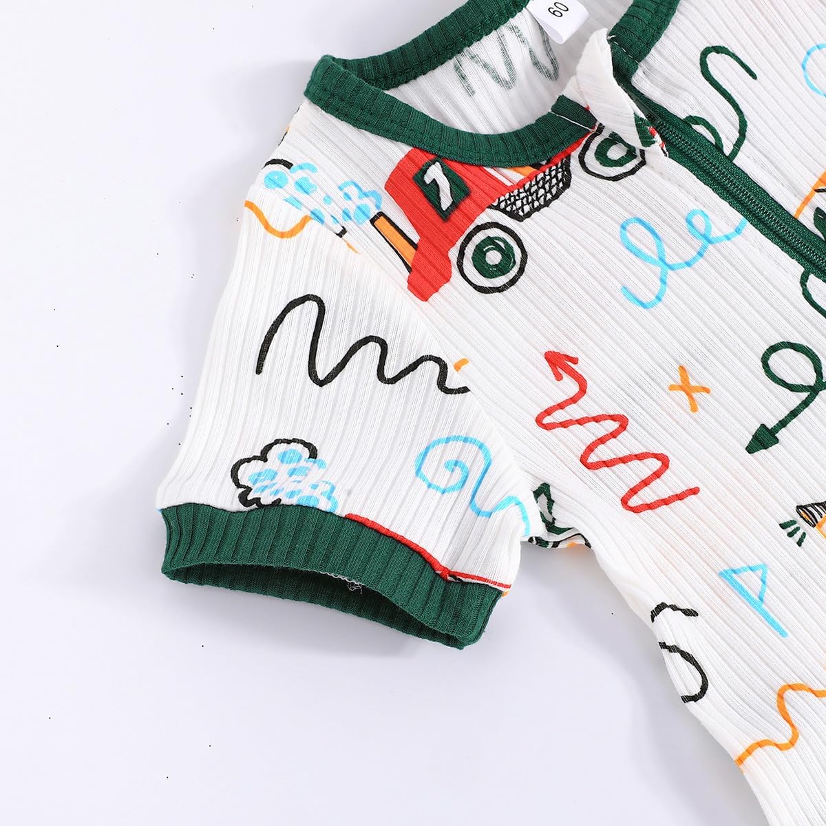 Bafeicao Unisex Baby Boy Girl 2 Pack Rompers Short Sleeve 2 Way Zipper One Piece Jumpsuits Clothes Sets