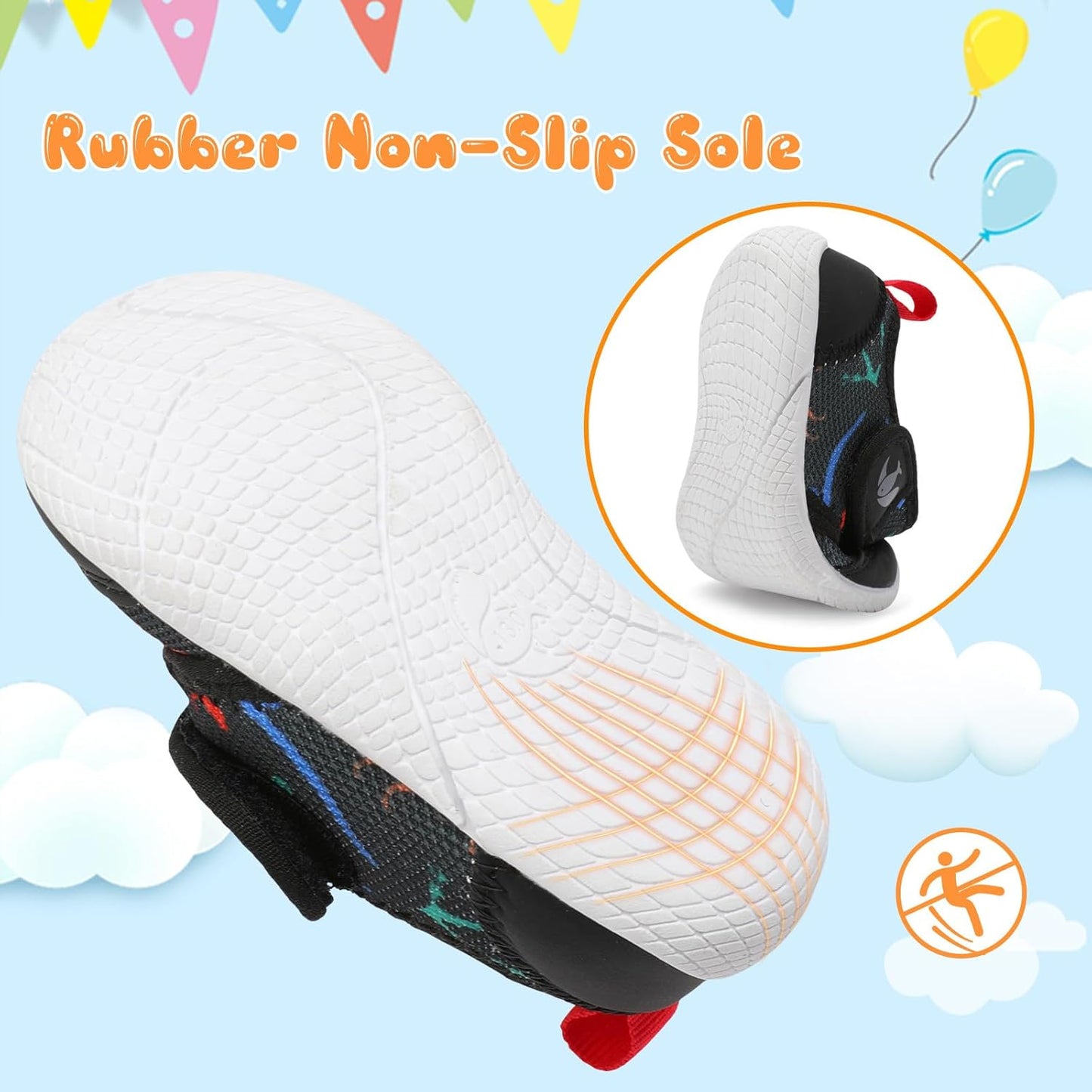 FEETCITY Baby First Walking Shoes Boys Girls Infant Sneakers Crib Shoes Breathable Lightweight Slip On Shoes