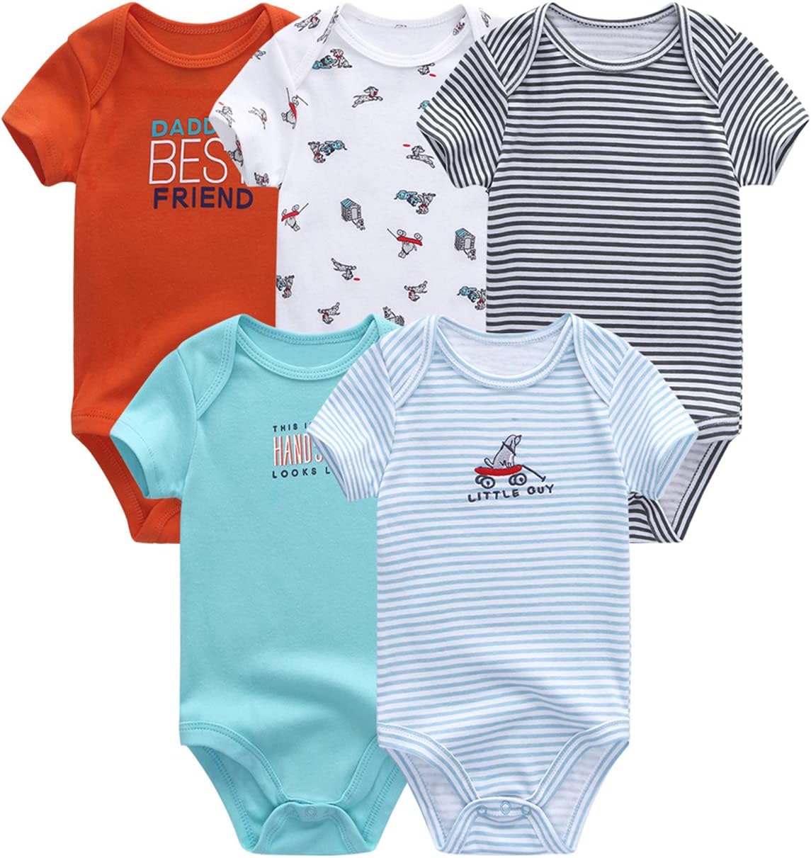 Baby Bodysuit Short Sleeve one-Piece Newborn Baby Clothes for Baby Boy and Girls