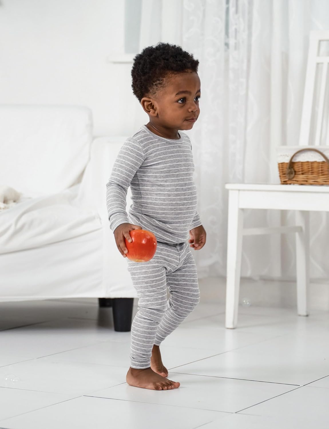 AVAUMA Stripe Pattern Baby Boys Girls Pajama Set Kids Toddler Snug fit Ribbed Sleepwear pjs for Daily Life Style