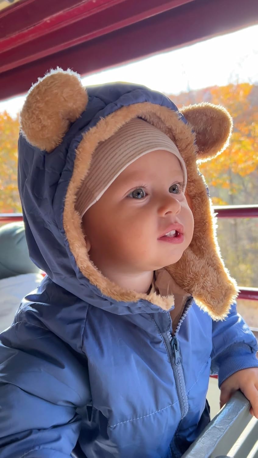 TUONROAD Baby Girls Coats for 6 Months-5 Years Toddlers Boy Winter Jacket Warm Bear Hooded Outdoor Coats Size 5