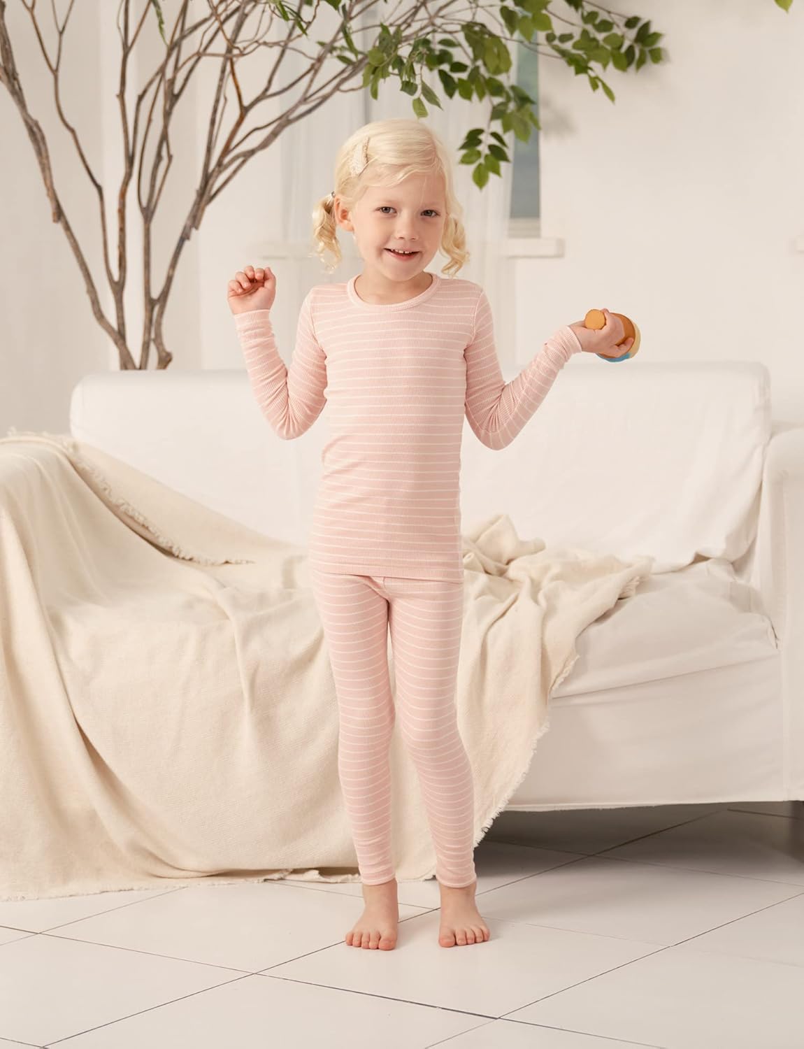 AVAUMA Stripe Pattern Baby Boys Girls Pajama Set Kids Toddler Snug fit Ribbed Sleepwear pjs for Daily Life Style