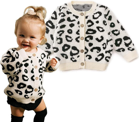 Simplee kids Baby Sweater Animal Leopard Printed Baby Cardigan for Autumn Fall…