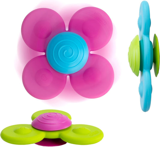 Fat Brain Toys Whirly Squigz - 3 Silicone Spinners for Toddlers & Kids, 10 mos+