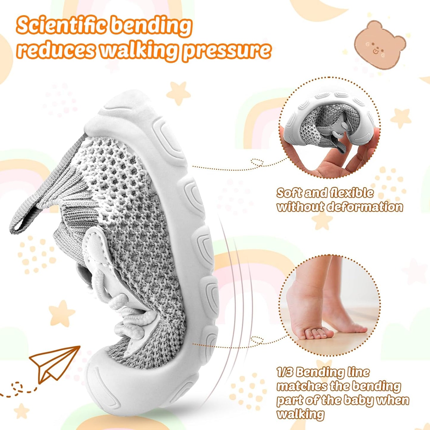 Charrost Toddler Baby Girl Boy First Walking Shoes Checkered Sneakers Sizes 3/4/5/6/7/8T. Soft, Cute,Flexible for First Walkers. Non-Slip, Slip On, Wide Toe Box Indoors Outdoors