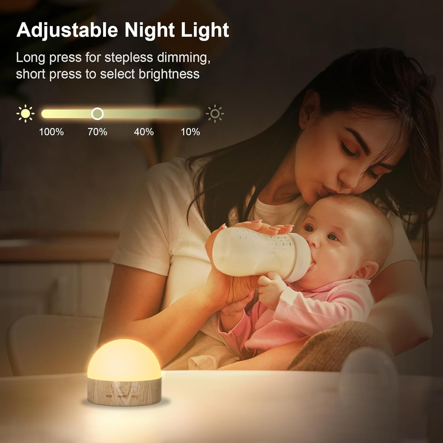 Kintion Night Light, Dimmable 8 Color Portable LED Night Light, 1800mAh Rechargeable Nursery Light Lamp, Soft Eye Caring Warm White, White, Red, Blue, Green Color Lighting for Sleep Aid (Brown, 2pcs)