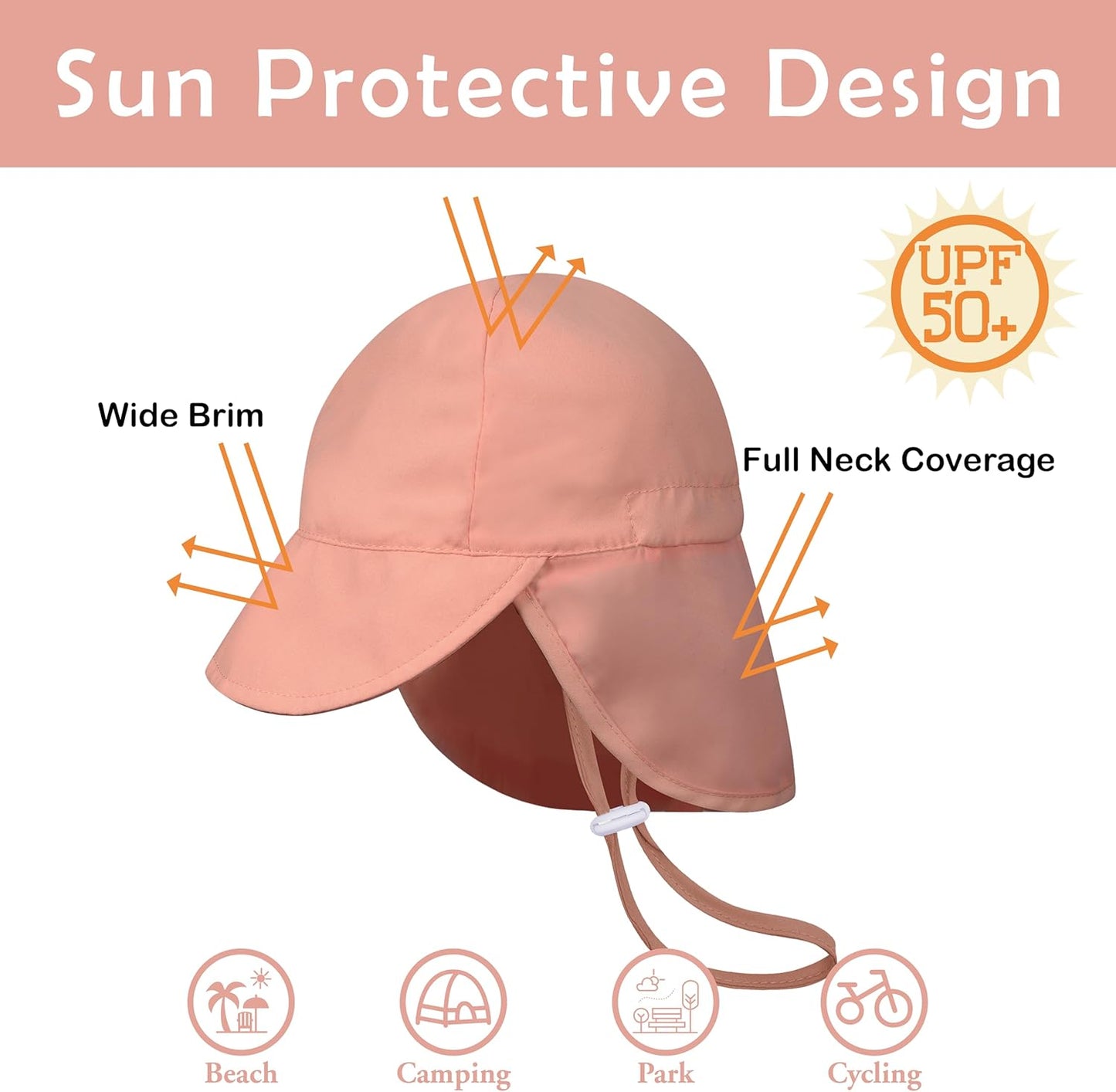 2 Pack Baby Sun Hats UPF 50+ Toddler Beach Hat for Girls Boys 0-4 Years