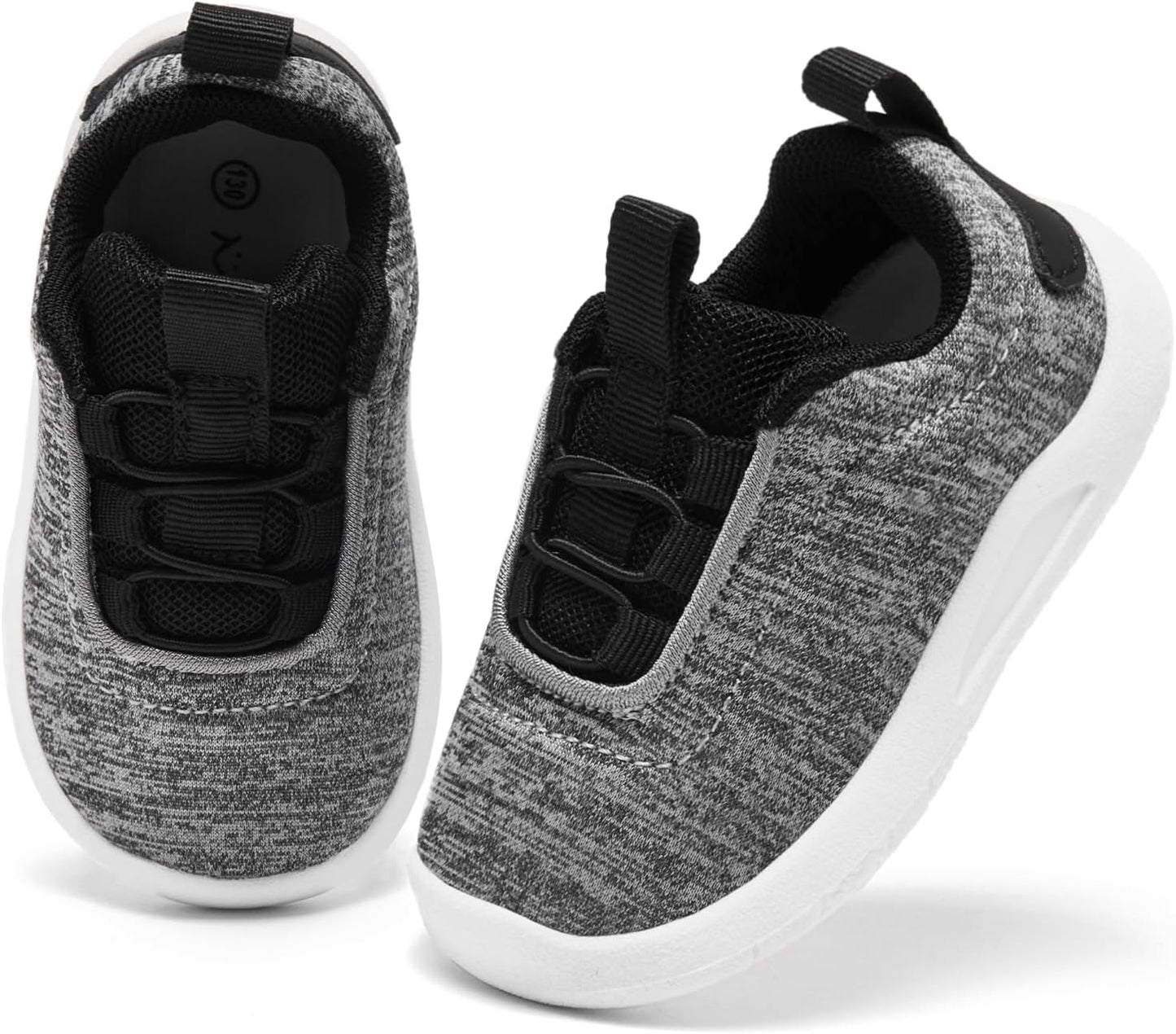 MORENDL Toddler Slip On Sneakers Baby Walking Shoes Non-Slip Breathable Unisex Pink Mesh Lace-Up Athletic Sneakers Infant Running Shoes