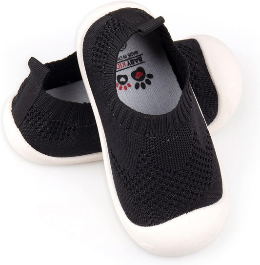 Baby First-Walking Shoes 1-4 Years Kid Shoes Trainers Toddler Infant Boys Girls Soft Sole Non Slip Cotton Canvas Mesh Breathable Lightweight TPR Material Slip-on Sneakers Outdoor