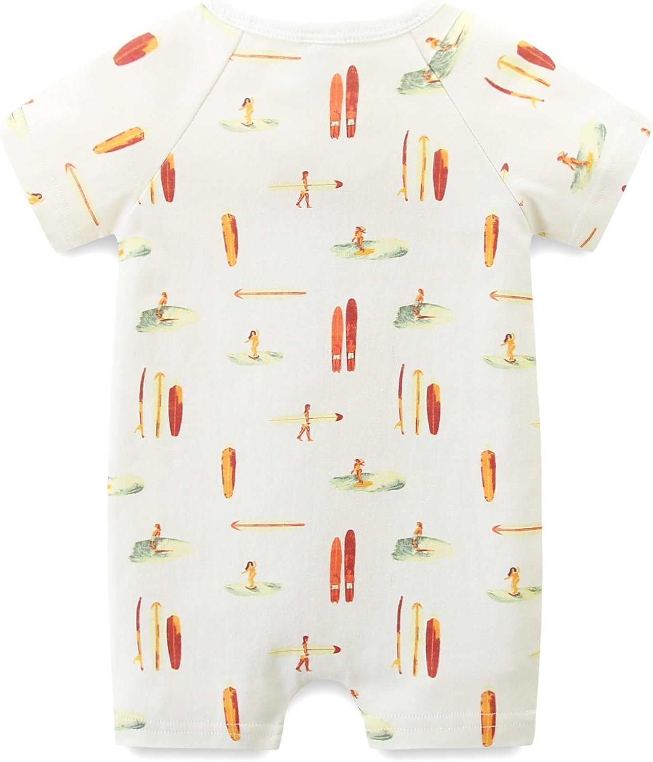 Unisex Summer Trendy 2-Pack Rompers Short Sleeve Zipped Bodysuit Infant Cotton Outfits