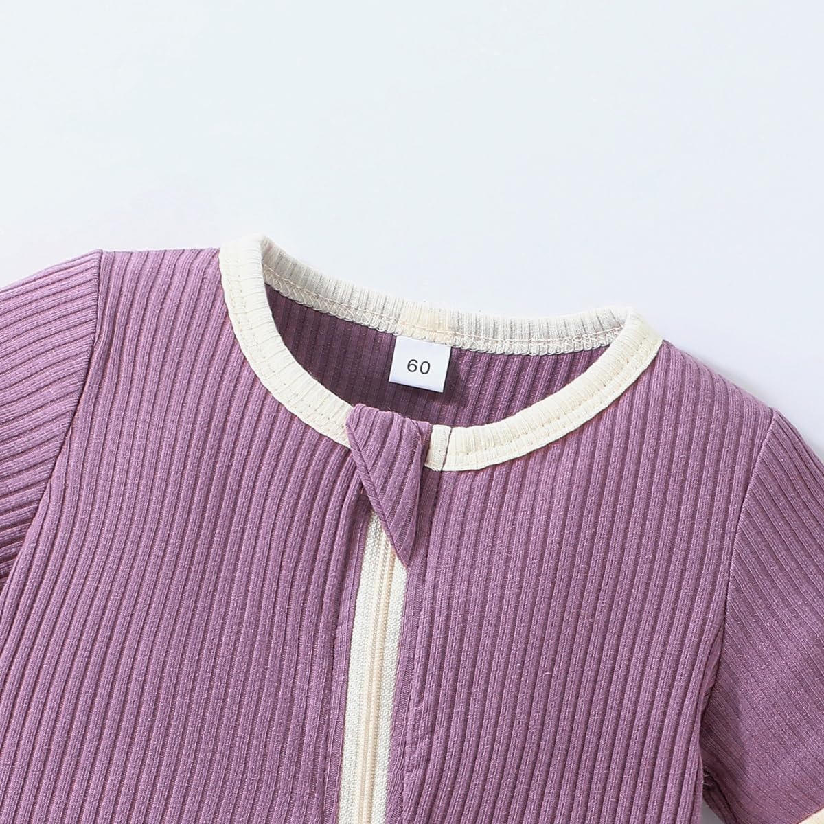 Bafeicao Unisex Baby Boy Girl 2 Pack Rompers Short Sleeve 2 Way Zipper One Piece Jumpsuits Clothes Sets