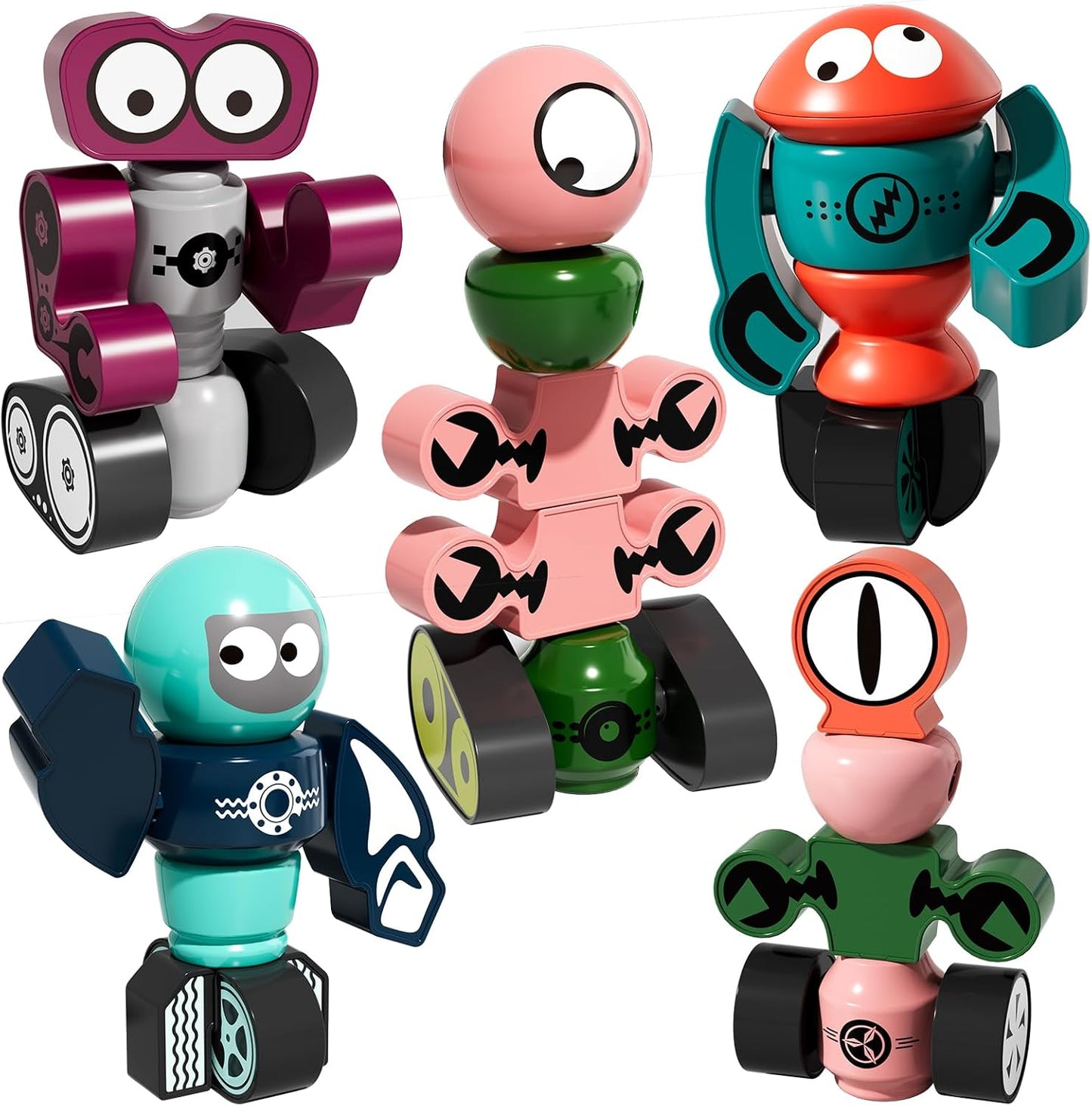 TEMI Magnets Robot Toy for 3 4 5 6 7 Year Old Boys - Transform Toys Planet Magnet Building Toys Stacking for Toddler, Learning Educational Christmas and Birthday Gifts for Kids Ages 3-7
