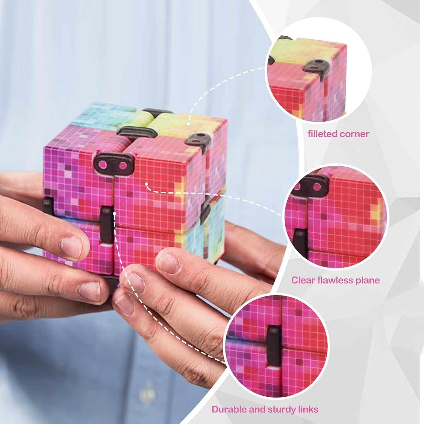 Fidget Infinity Toys Cube: Fidget Toy Hand Held Magic Cubes Cool Stuff Gadgets Things Unique Birthday Gifts Boys Girls Kids Adults Anxiety Stress Relief Sensory Toy Christmas Stocking Stuff Gifts Toys