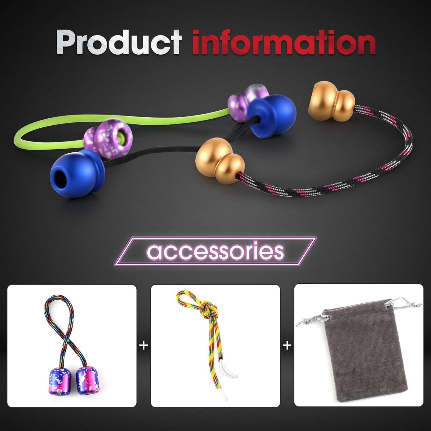 Begleri Fidget Beads - Worry Fidget Beads Spin & Bump - Made of Aluminum Alloy - for Men Women Youngs Skill Players Creates a Bit of Magic for You (Calabash)