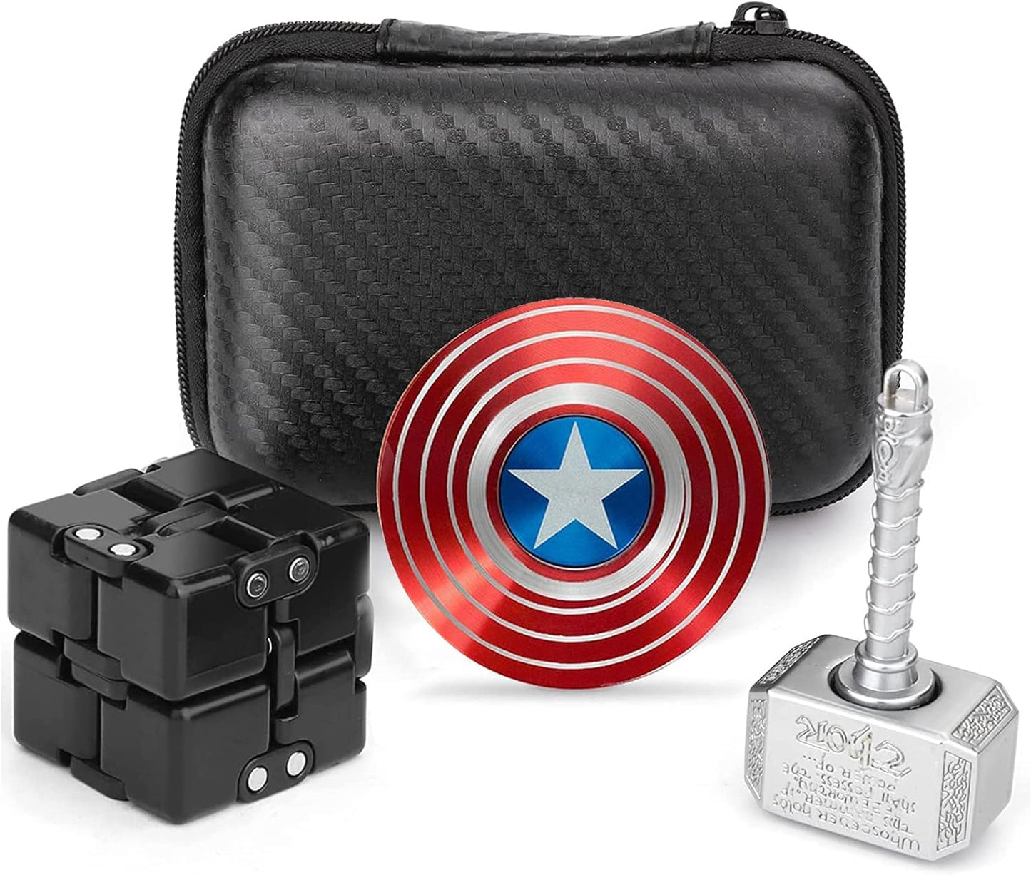 Cool Mini Hammer Fidget Spinner Transform Fingetip Spinner Metal for Kids Adults, Sensory Fidget Toy Infinity Cube Block, Fidgit Desk Toy, Anti Stress Anxiety Relief Stuffer Gifts for