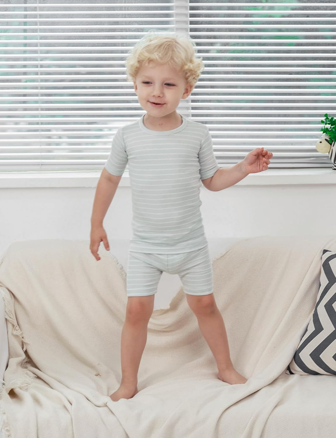 AVAUMA Stripe Pattern Baby Boys Girls Pajama Set Kids Toddler Snug fit Ribbed Sleepwear pjs for Daily Life Style