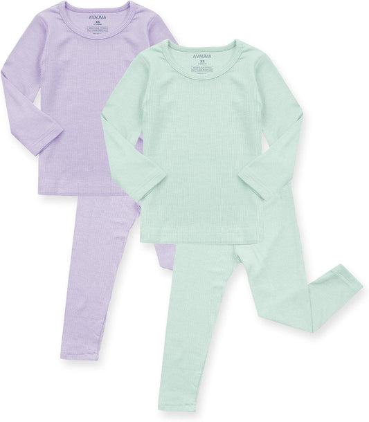 AVAUMA Baby Boys Girls Pajama Set Kids Toddler Snug fit Ribbed Sleepwear pjs for Daily Life Style