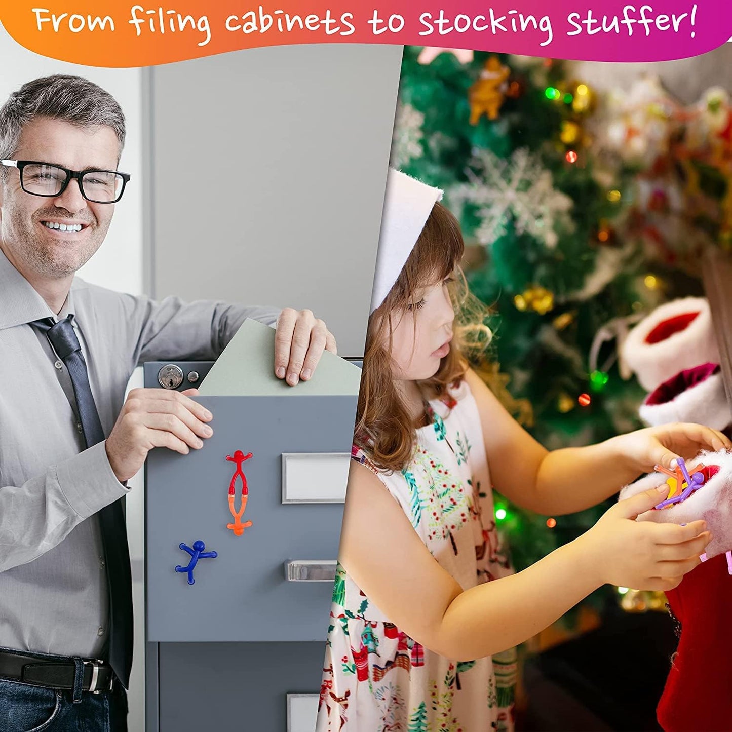 MAGMEN Classic Magnetic Fidget Toy Figures for Kids 3-8, Toddlers & Boys Girls | 10-Piece Solid Set for Travel, Road Trip, Desk & Stocking Stuffer Gifts.