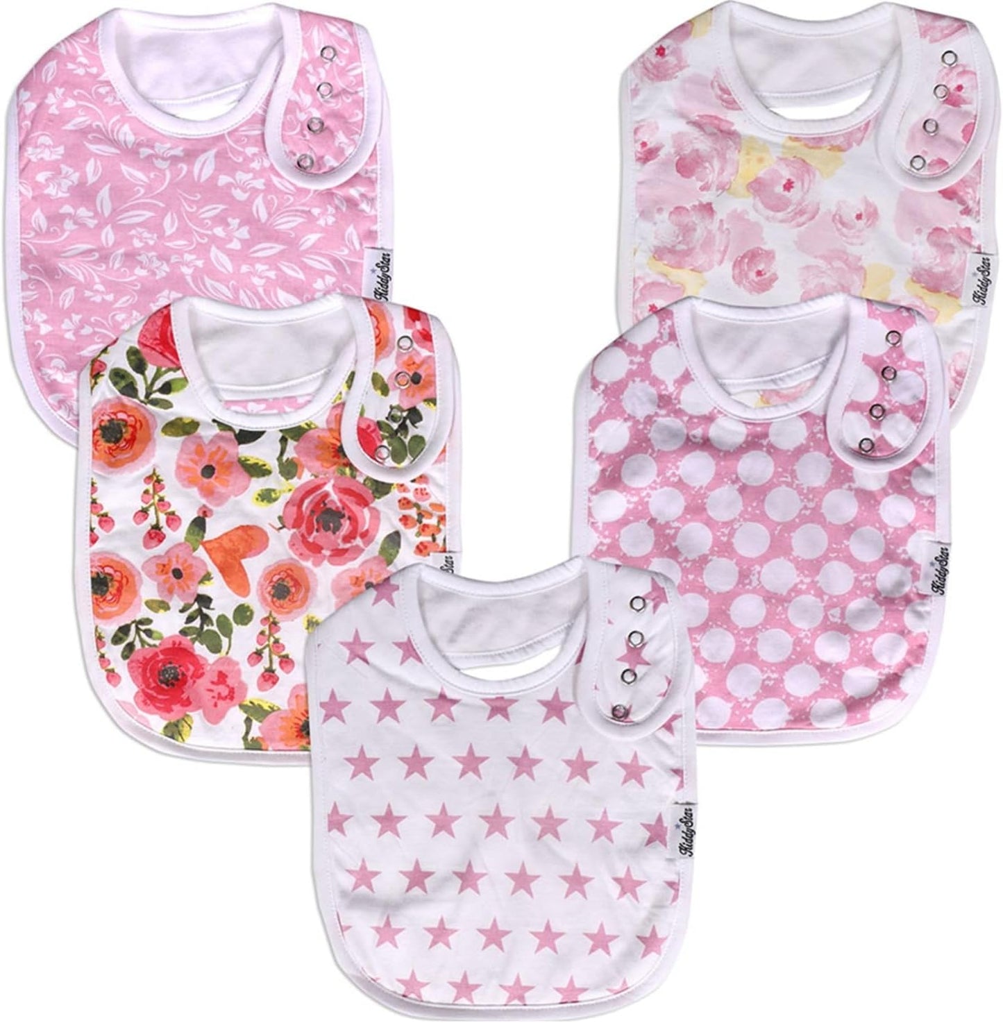 Organic Cotton Baby Bibs – Soft Teething & Drool Bib for Newborns & Toddlers – Hypoallergenic, Absorbent, Snaps