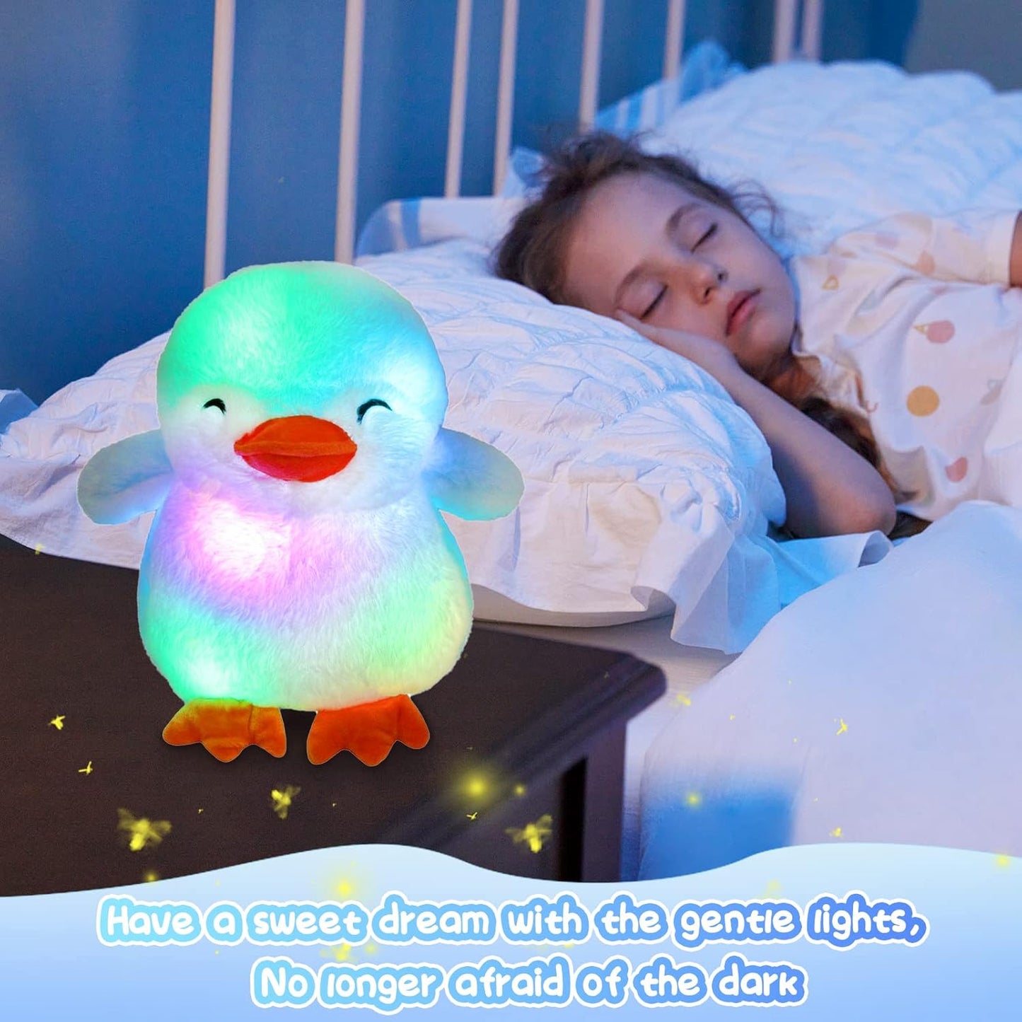 Glow Guards Light up Penguin Stuffed Animal Snuggle Soft Plush Toy with LED Night Lights Glow Birthday Children's Day for Toddler Kids, 12''