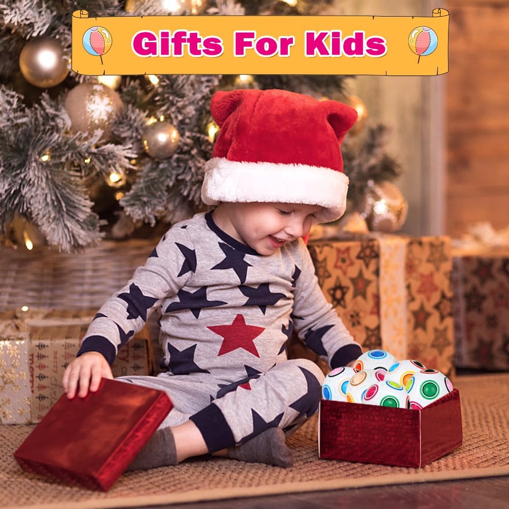 6Pack Magic Rainbow Puzzle Ball Fidget Toys, Matching Puzzle Balls Toy Stress Reliever 3D Speed Fisget Ball Brain Teasers Games for Kids Adults Christmas Stocking Stuffers Party Favor Birthday Gifts