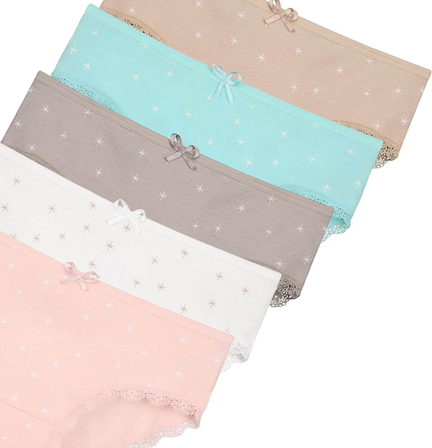 Donella Girls' Soft Cotton Underwear - Kids Bikini Brief Panties for Girls and Toddlers 5-Pack, Age: 2-15