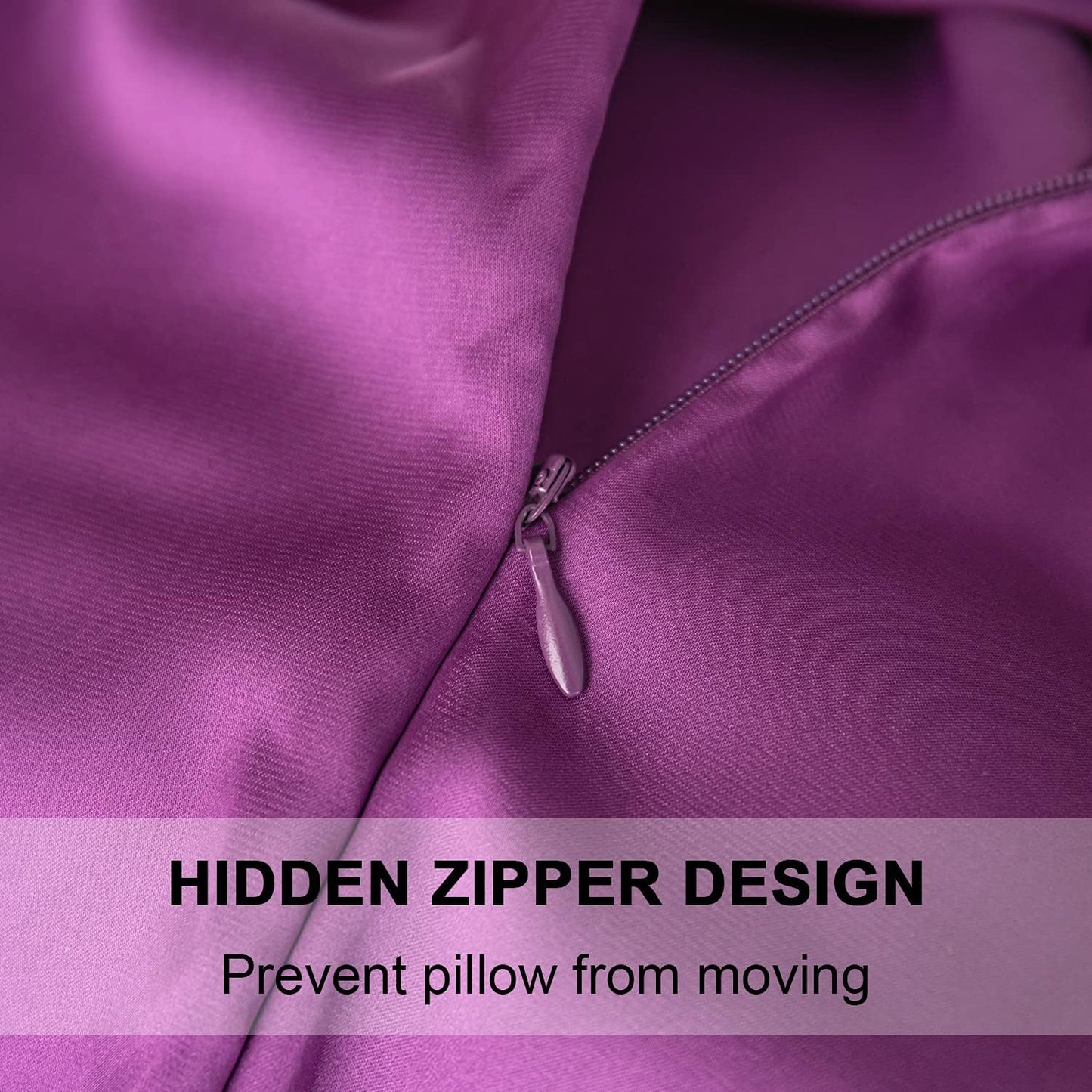 Mulberry Silk Pillowcase for Hair and Skin,Standard Size Cooling Silk Pillow Case with Hidden Zipper,Allergen Proof Dual Sides Soft Breathable Smooth Silk Pillow Cover for Women(Standard,Purple)