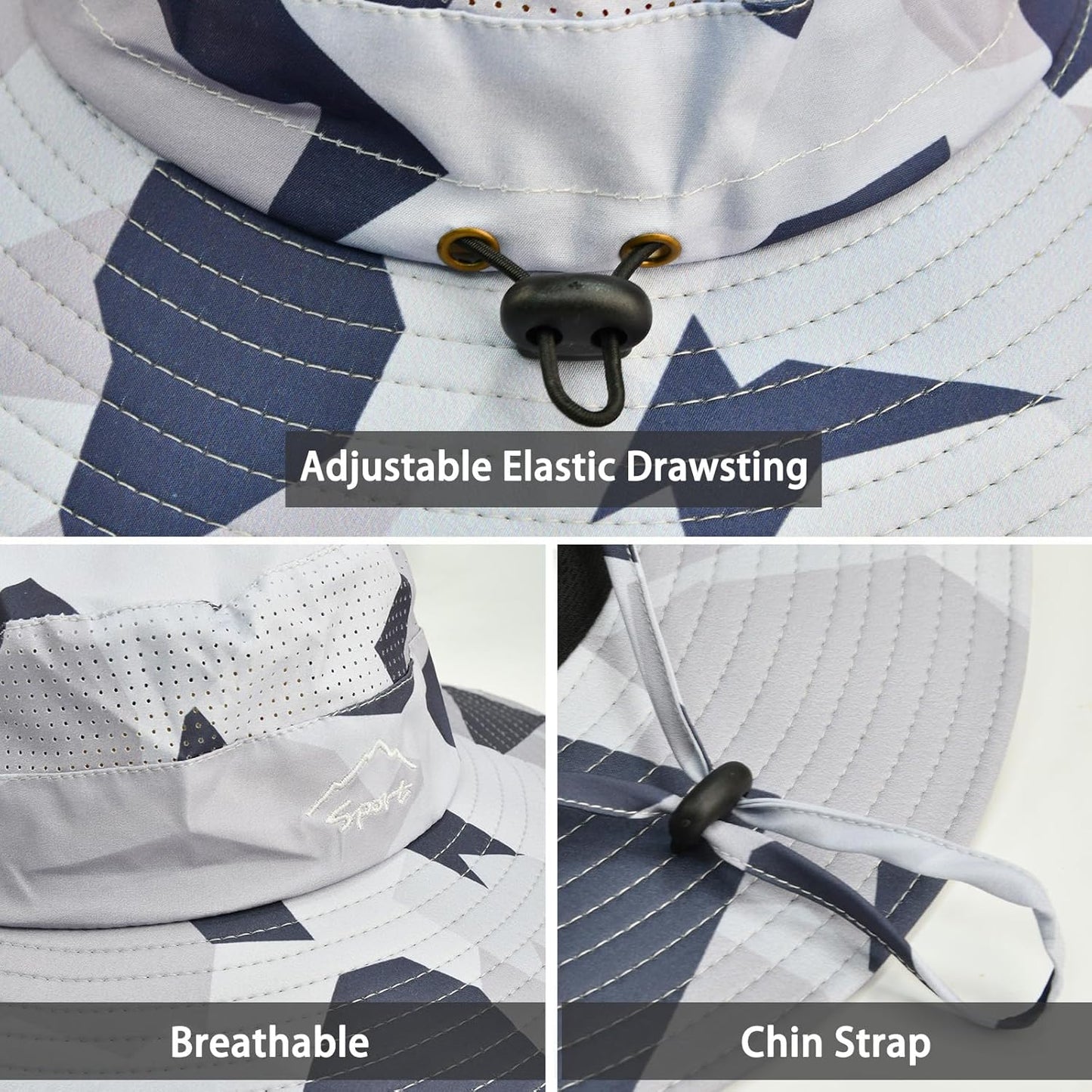 Sun Hats for Men Women Fishing Hat UPF 50+ Breathable Wide Brim Summer UV Protection Hat