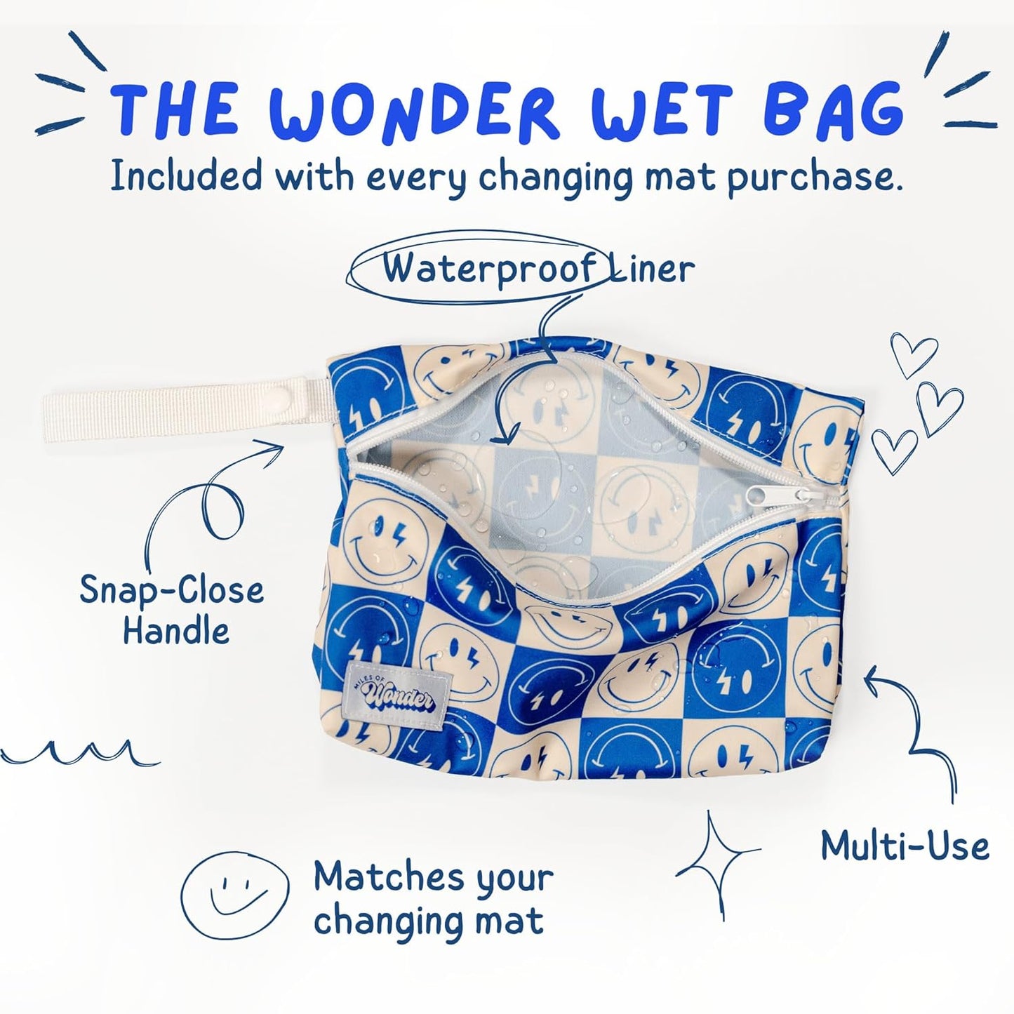 Leather Changing Mat with Reusable Waterproof Wet Bag, (16 x 30 Inches) Baby Changing Mat, Non-Toxic Changing Pad Portable Folds and Wipes Clean, Baby Changing Pad Travel (Floral)