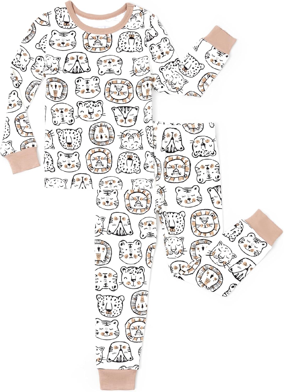 PATPAT Bamboo Viscose Pajama Set for Toddlers with Improved Tensile Strength, Snug Fit Pjs Sleeper for Baby Boys Girls Kids