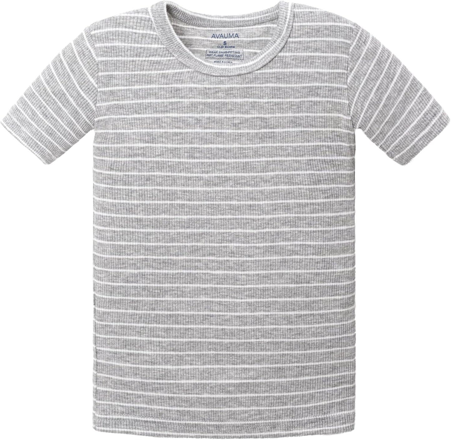 AVAUMA Stripe Pattern Baby Boys Girls Pajama Set Kids Toddler Snug fit Ribbed Sleepwear pjs for Daily Life Style