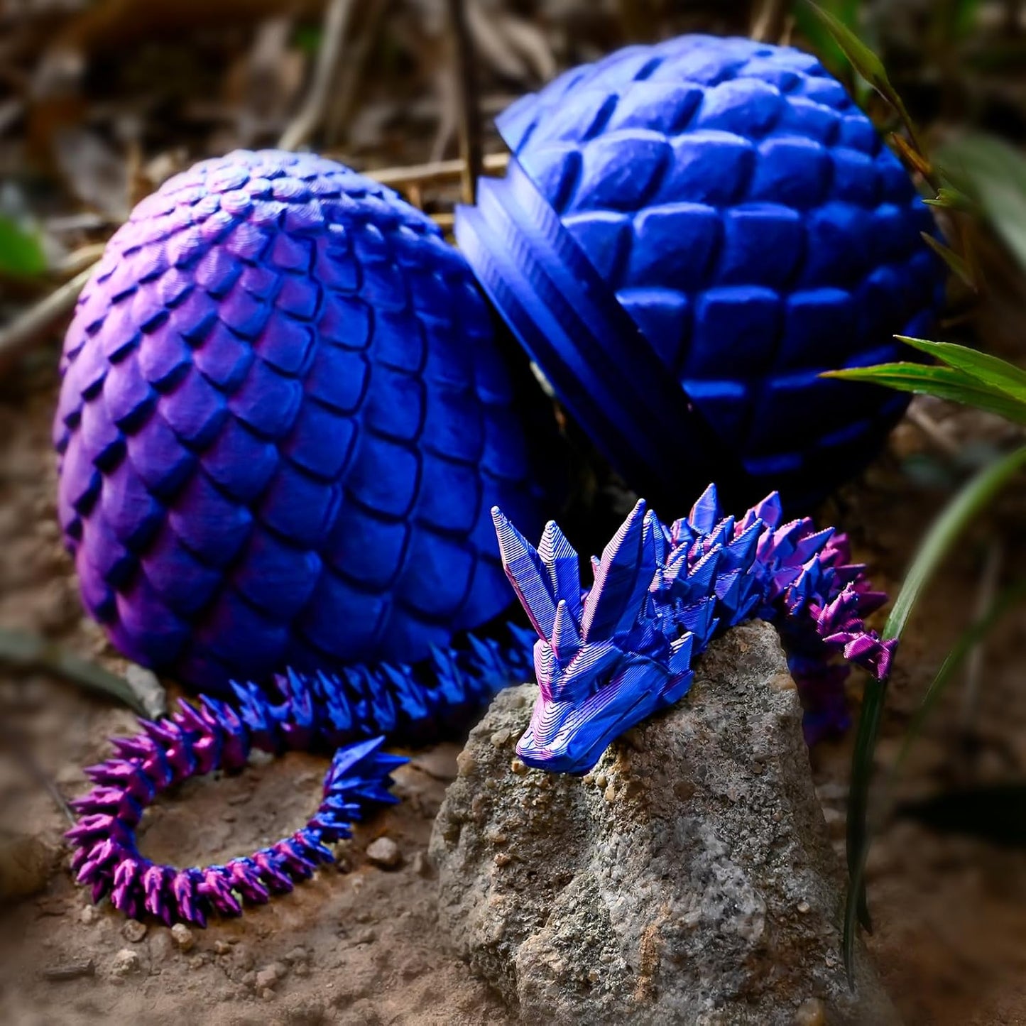12inch Dragon Egg, Year of The Dragon, 3D Printed Dragon, Executive Desk Toys, Articulated Dragon, Fidget Toys Gifts for Graduates Students Teachers Adults (Purple)