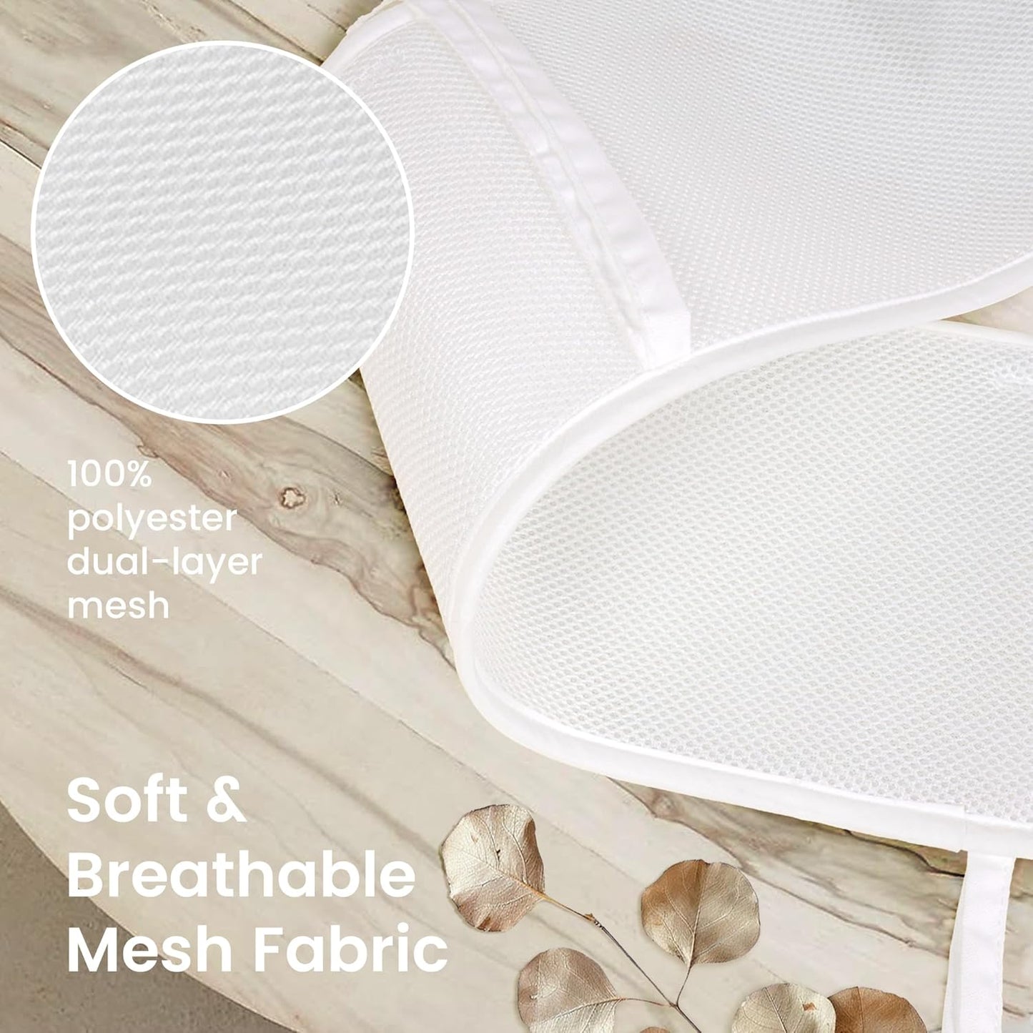 1-Piece Baby Crib Rail Covers for Teething – Add-On Breathable Mesh Rail Guard (51" x 7"), Padded Protector, White (No Pocket) – Complements 3-Piece Set