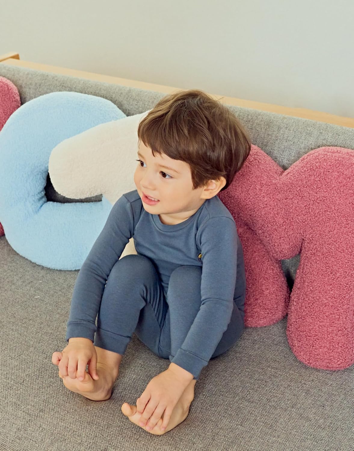 moimoln 6M-8Y Modal Cotton Solid Soft Breathable Baby Toddler Boys Girls Snug fit Pjs Long Sleeve Pajamas Set Sleepwear Daily