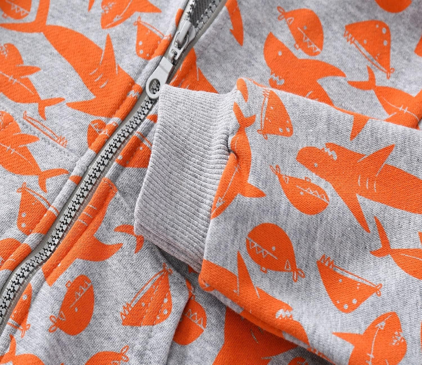 Toddler Boys Full Zip Dinosaur Hoodies Comfortable Sweatshirt