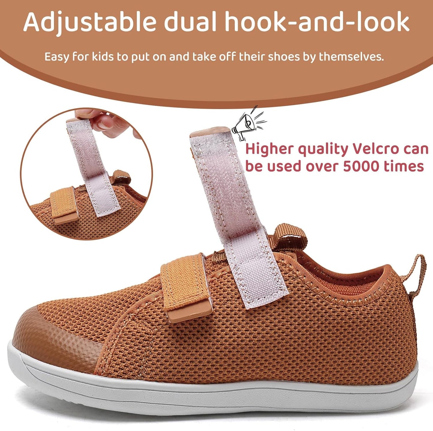 WateLves Toddler Little Kids Wide Barefoot Shoes The First Walking Shoes Girls Boys Breathable Zero Drop Minimalist Sneakers with Wide Toe Box Natural to Grow
