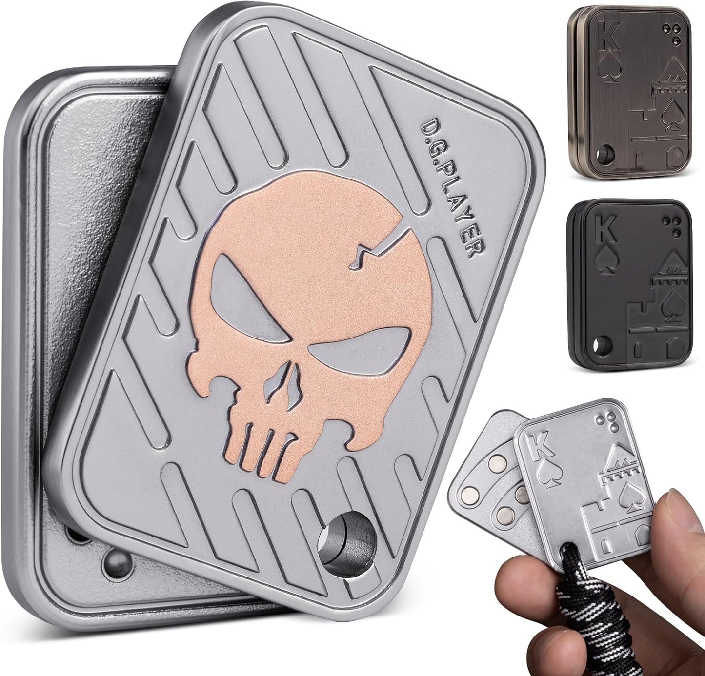 Fidget Toys Adults - Pendants Magnetic Metal EDC Toys for ADHD, Relieve Stress, Tension, Anxiety - Improve Focus - Find Inspiration, Backpack, Purse Hanging Decoration(Platinum)