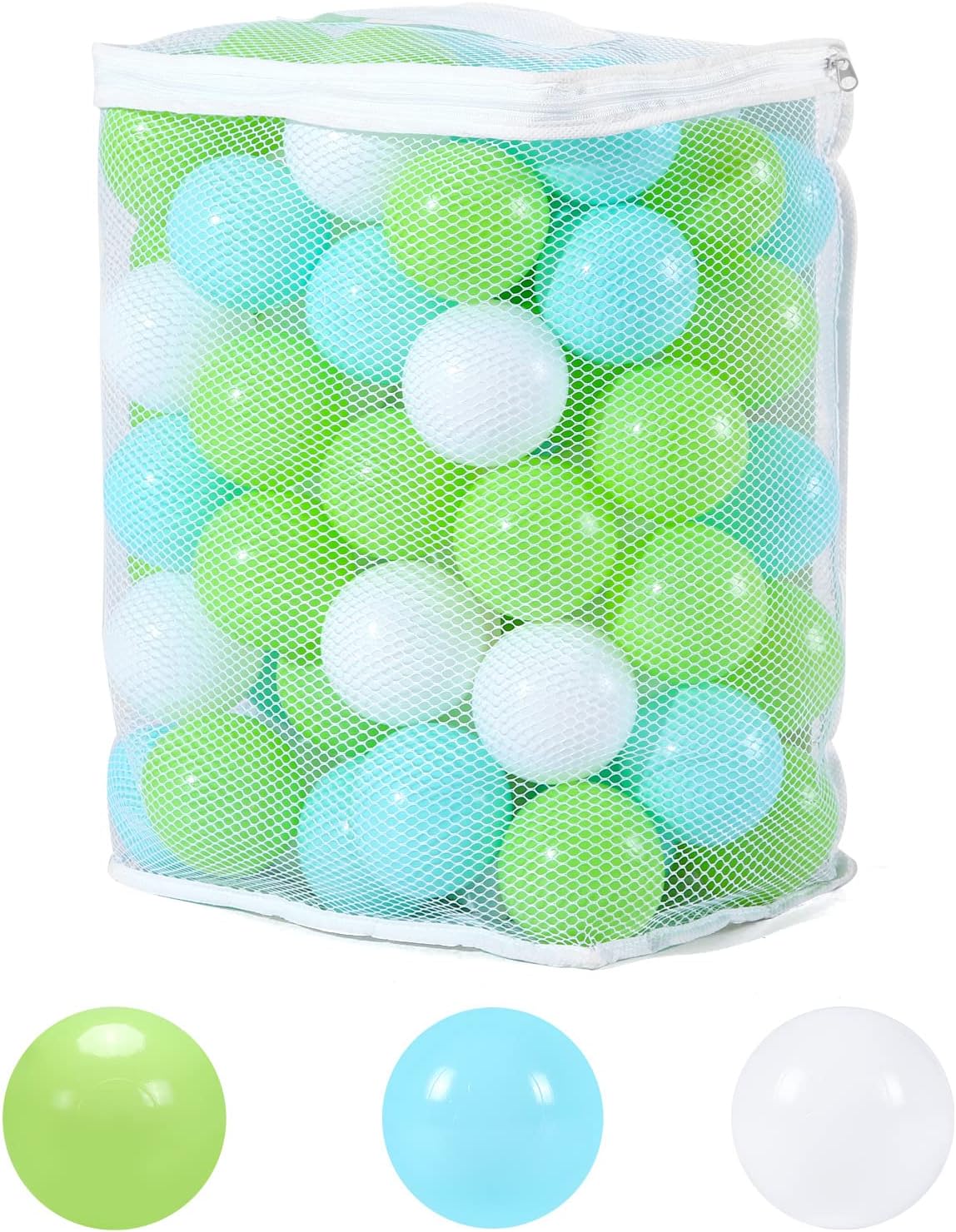 GOGOSO Ball Pit Balls for Toddlers, Green Balls for Ball Pool Birhtday Party Girls Kids with Storage Bag, 2.17inches