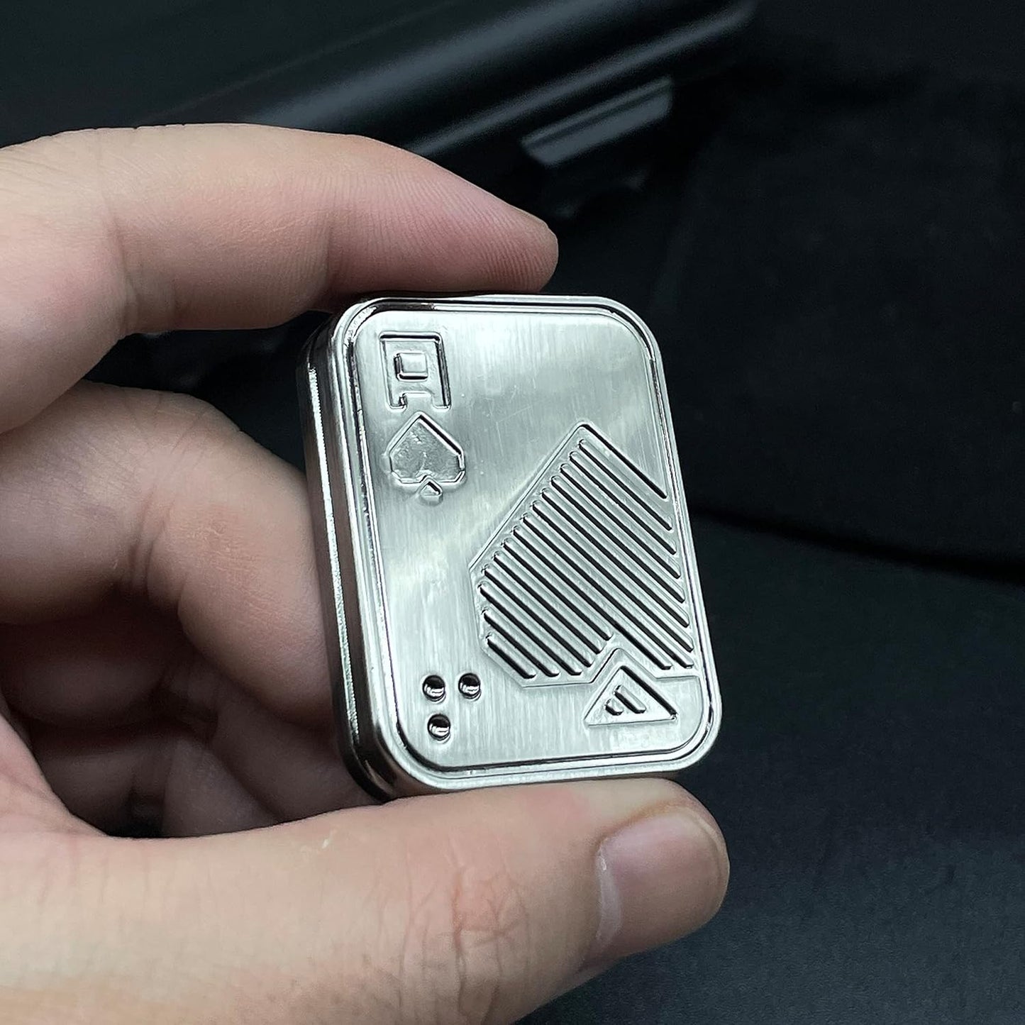 Metal Poker Fidget Slider EDC Adult Fidget Toys ADHD Tool Anxiety Stress Relief Toys Office Desk Toys Gifts for Boyfriend and Father (Spades A)