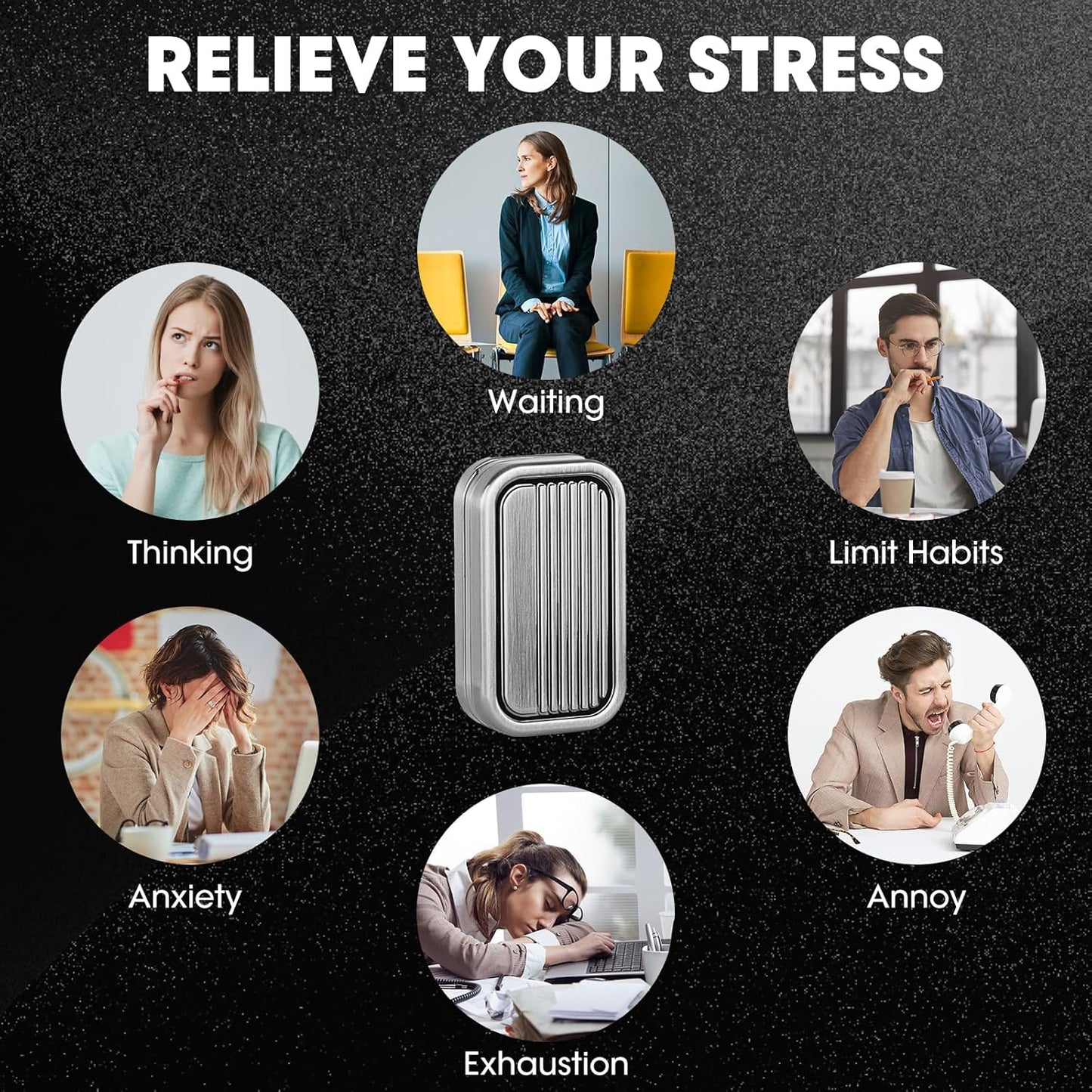 Fidget Slider 3 Layer EDC Gadgets Toy, Metal Magnetic Haptic Fidget Toys for Adults Anxiety/ADHD/Stress Relief, Gift for Boyfriend, Husband and Father (Silver)