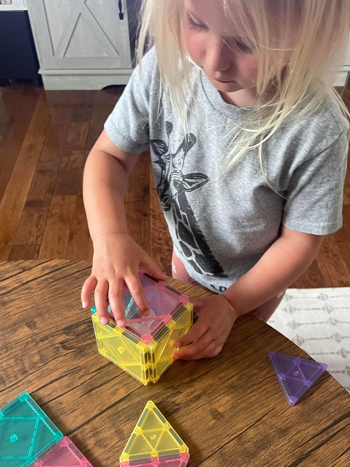 CreateOn Crayola Magnetic Tiles, Building Set for Kids, Magnetic Building Toys for Kids, STEM Travel, Gift for Boys and Girls Ages 3+, 14-Piece Set (Pastel)