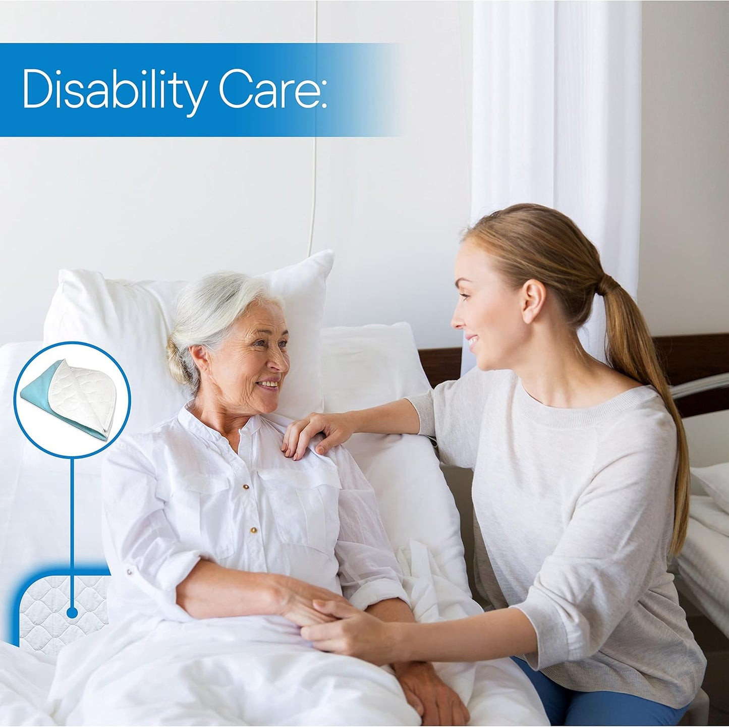 RMS Ultra Soft 4-Layer Washable and Reusable Incontinence Bed Pad - Waterproof Bed Pads, 34"X72"