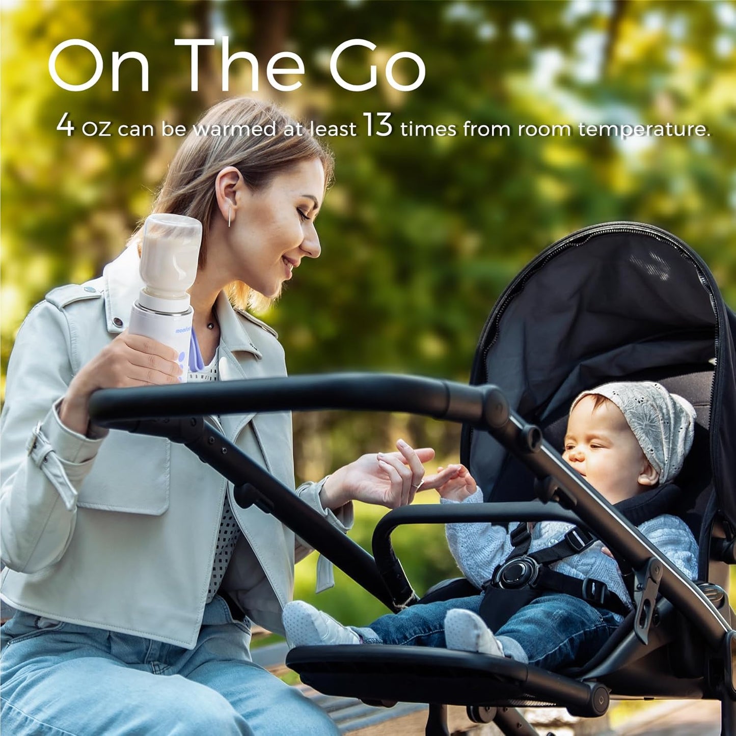 Portable Bottle Warmer Travel Baby Bottle Warmer for Breastmilk On The Go Travel Bottle Warmer Leak-Proof 2 Modes Fast Heating Three 3800mAH Battery Capacity to Meet Your All-Day Needs