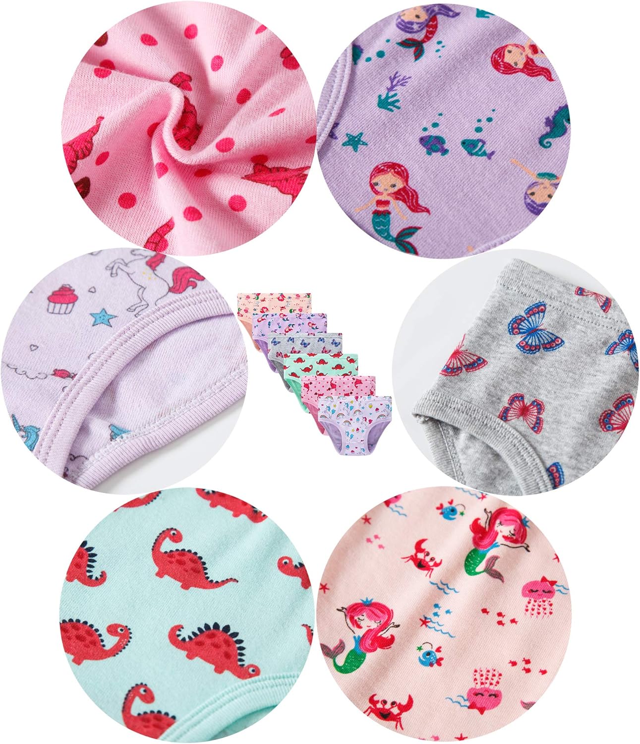 Barara King Little Girls' Soft Cotton Underwear Toddler Undies Kids panties