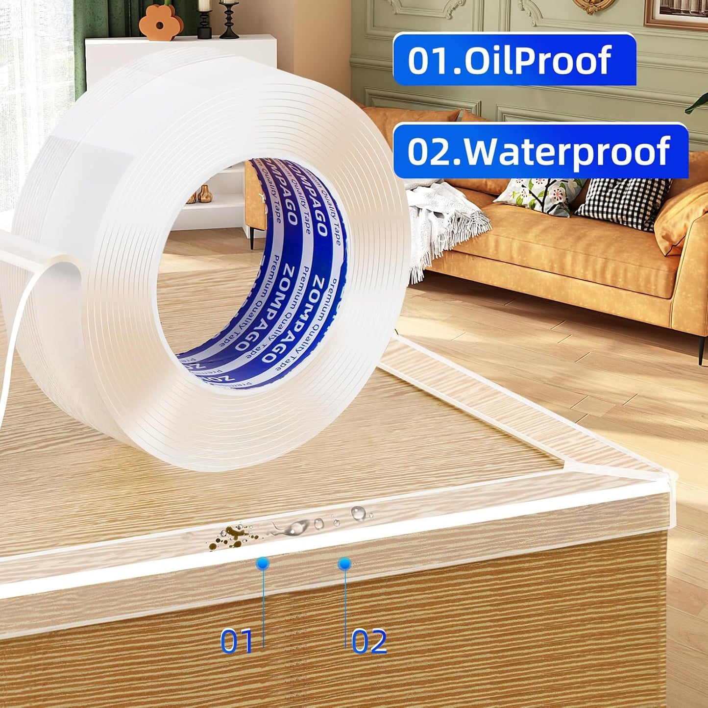 Clear Soft Corner Protectors for Furniture Strip,0.8in x9.84FT,2 Roll,Sharp Edge & Table Bumper,Window Edge,Wall Protector, Soft Corner Guards Safe for Proof,Table Corner Protectors in Family