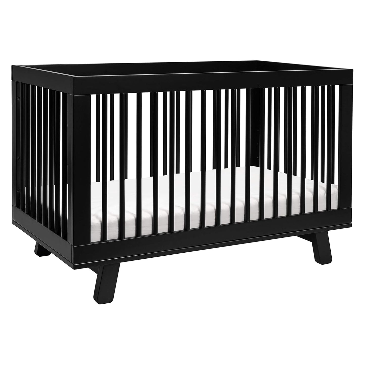 Babyletto Hudson 3-in-1 Convertible Baby Crib - GREENGUARD Gold Certified Convertible Crib to Toddler Bed & Daybed - Wooden Baby Bed with 4 Adjustable Mattress Heights - Easy to Assemble - Black