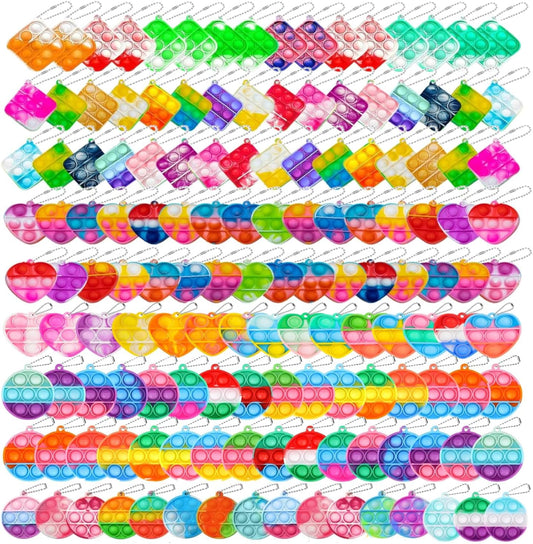300pcs 2in Random Pop Bubble Fidget Sensory Toys, Pop Toy Bulk for Party Favor, Classroom Student Prizes Easter Basket Goodie Bag Stuffers Christmas Valentine Gift for Kid