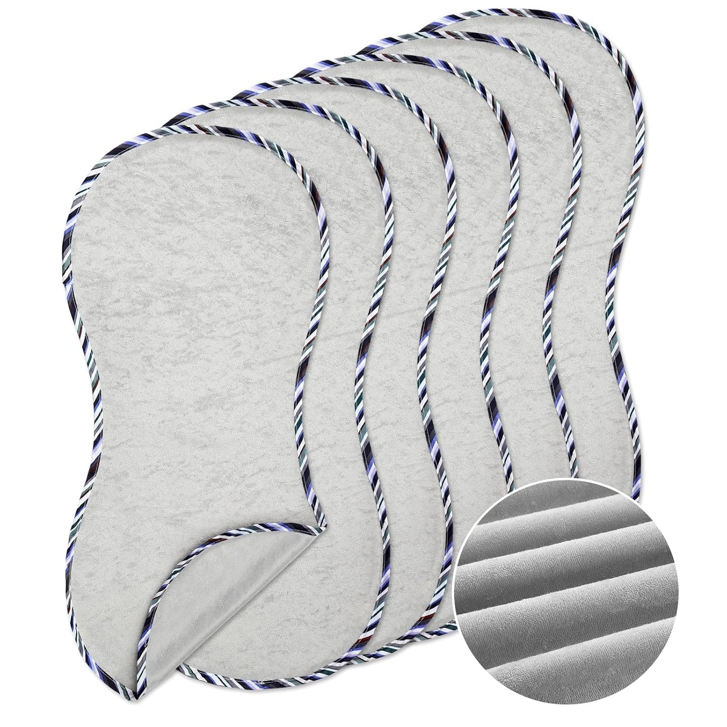 Timgle 6 Pcs 13 x 29 Inch Peanut Shape Changing Pad Liner Peanut Changing Pad Liner Portable Soft Washable Reusable Waterproof Diaper Mats Easy to Clean(Gray)