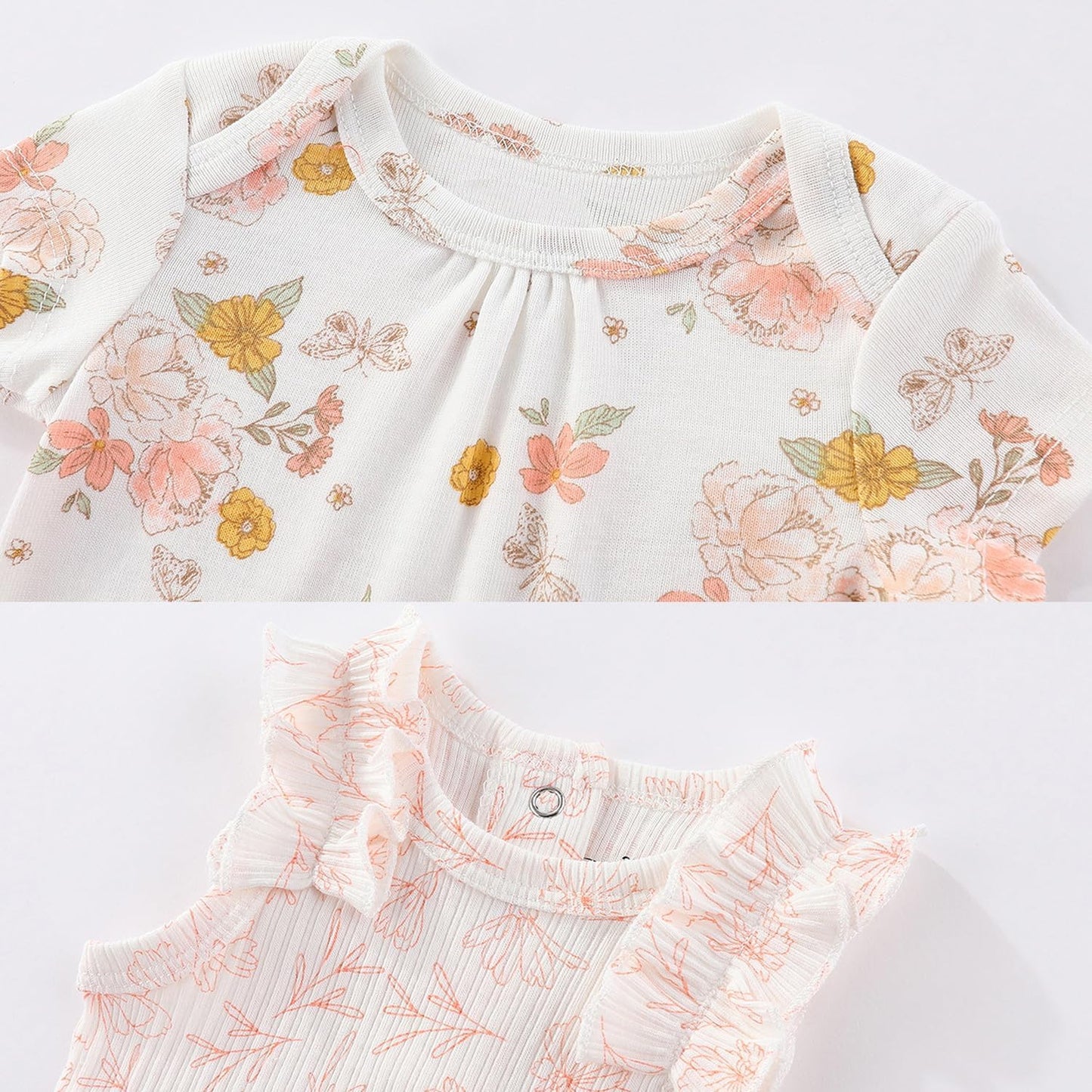 Kiddiezoom Newborn Baby Layette Set 10-Piece with Bodysuits and Pants Set for Unisex Baby Gift Sets