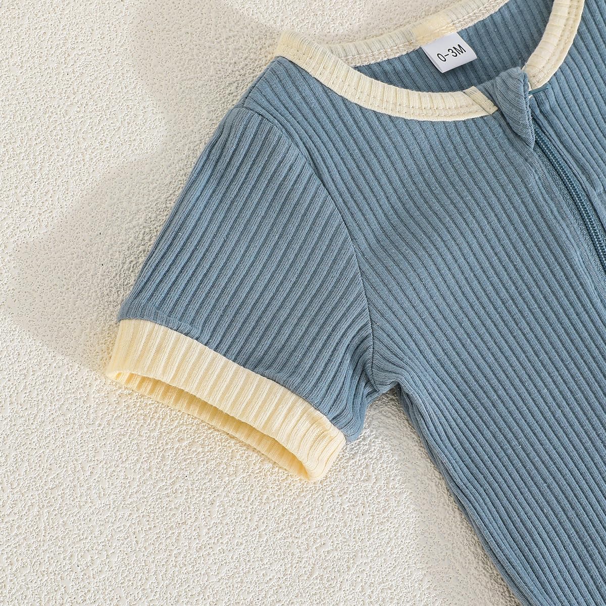 Bafeicao Unisex Baby Boy Girl 2 Pack Rompers Short Sleeve 2 Way Zipper One Piece Jumpsuits Clothes Sets